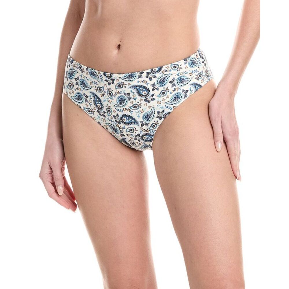 Monte And Lou Womens  Mid-Rise Bikini Bottom, White